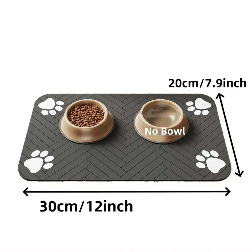 Pet Feeding Mat-Absorbent Pet Placemat for Food and Water Bowl with Waterproof R